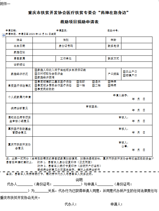重庆市扶贫开发协会慢粒白血病救助项目(图1)